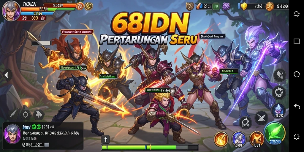 Gameplay seru pertarungan di 68IDN dengan karakter yang beragam.
