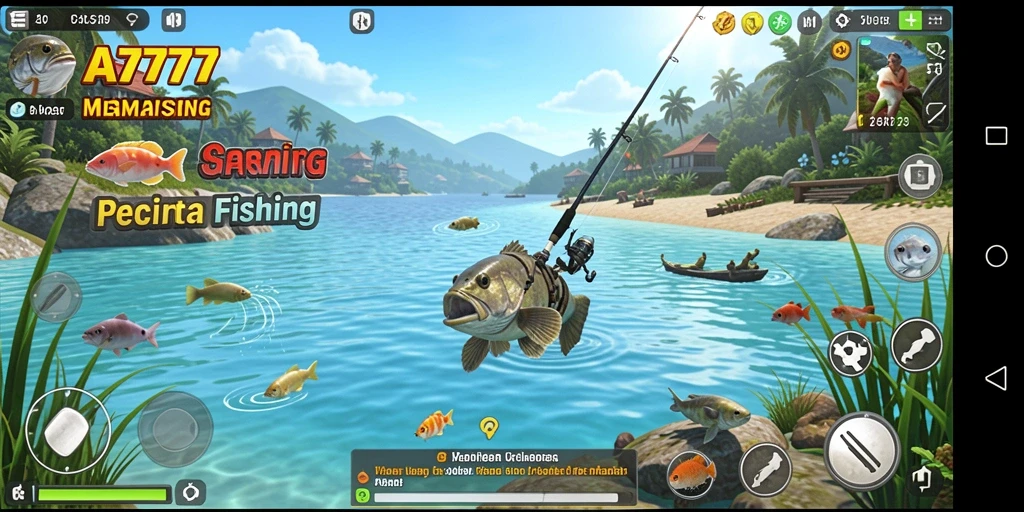 Screenshot gameplay A7777 yang menampilkan pengalaman memancing yang seru.