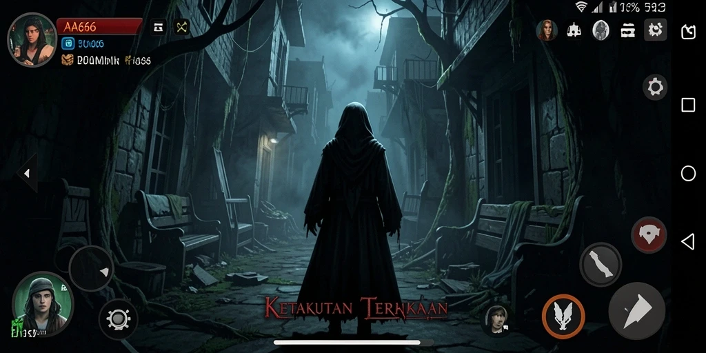 Tampilan gameplay menegangkan dari AA666 yang penuh kegelapan.