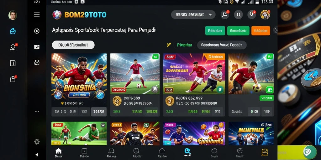 Tampilan utama BOM29TOTO yang menampilkan fitur taruhan olahraga.