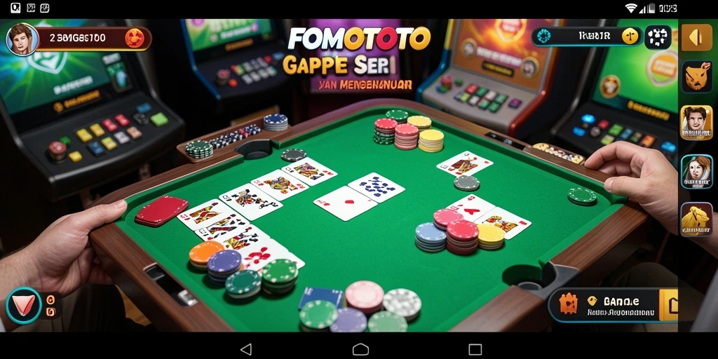 Screenshot FOMOTOTO menampilkan gameplay Gaple yang menarik dan interaktif.