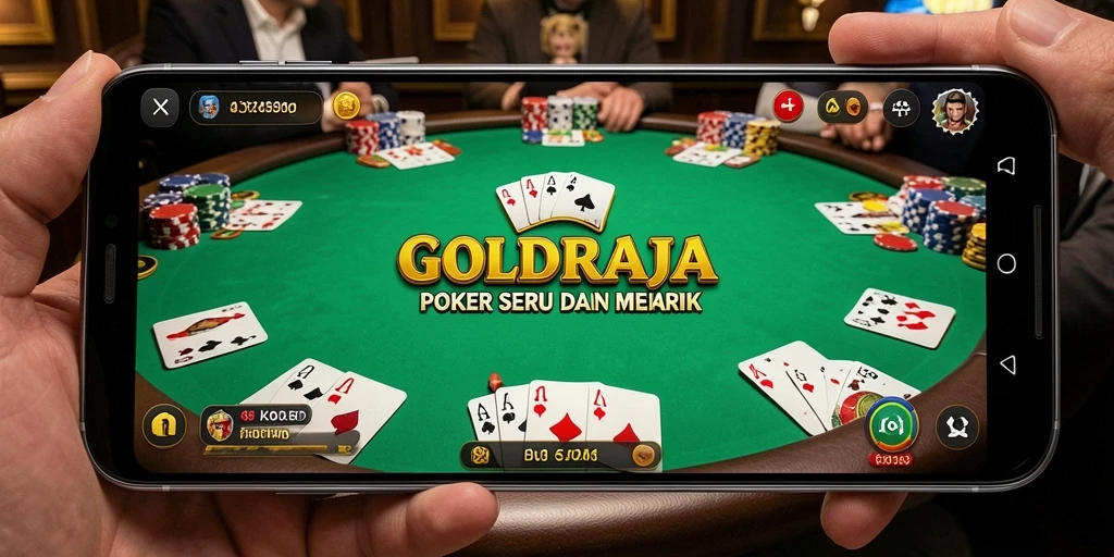 Tampilan menarik dari gameplay Poker di GOLDRAJA.