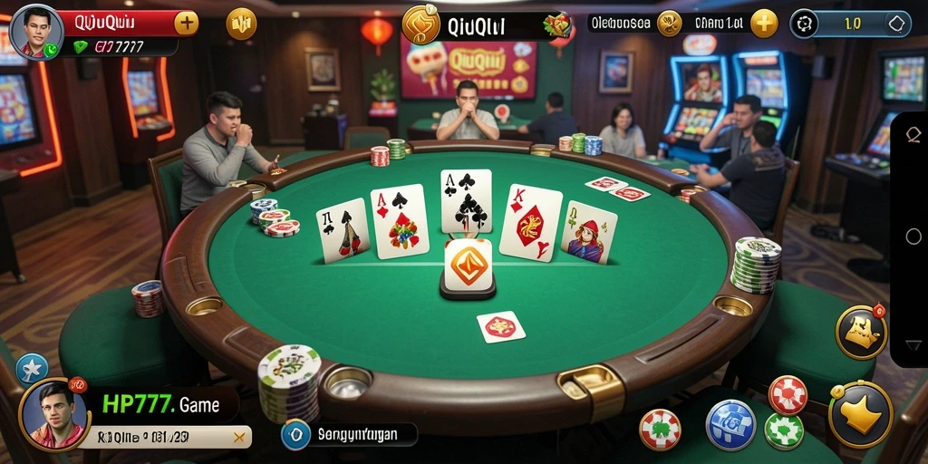 Tampilan menarik gameplay QiuQiu di HP777.