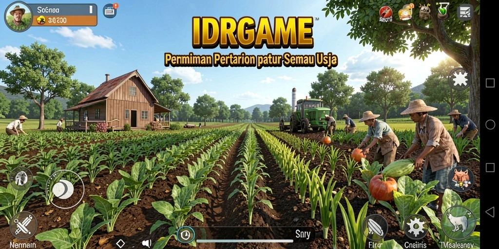 Tampilan gameplay menarik dari IDRGAME dengan elemen pertanian.