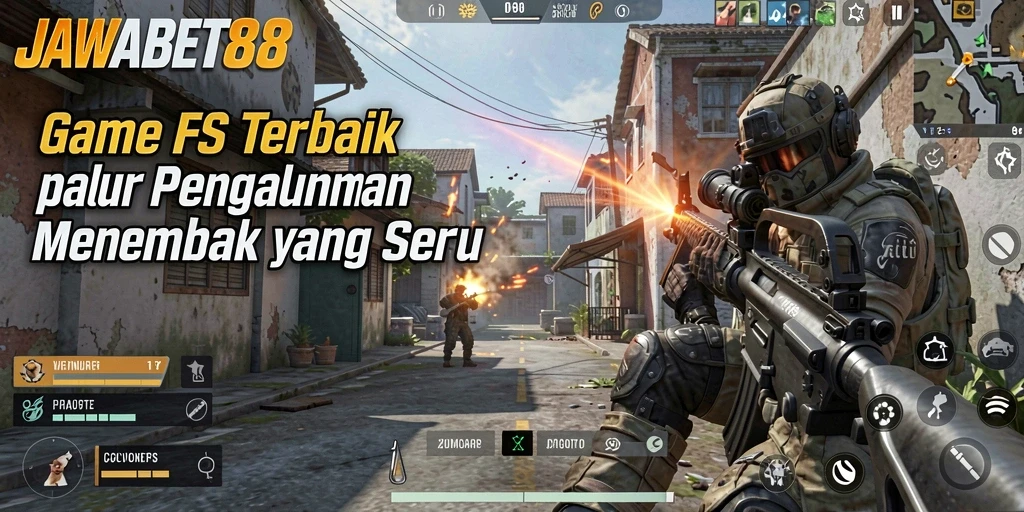 Tangkapan layar utama gameplay JAWABET88 menunjukkan aksi tembak-menembak yang seru.
