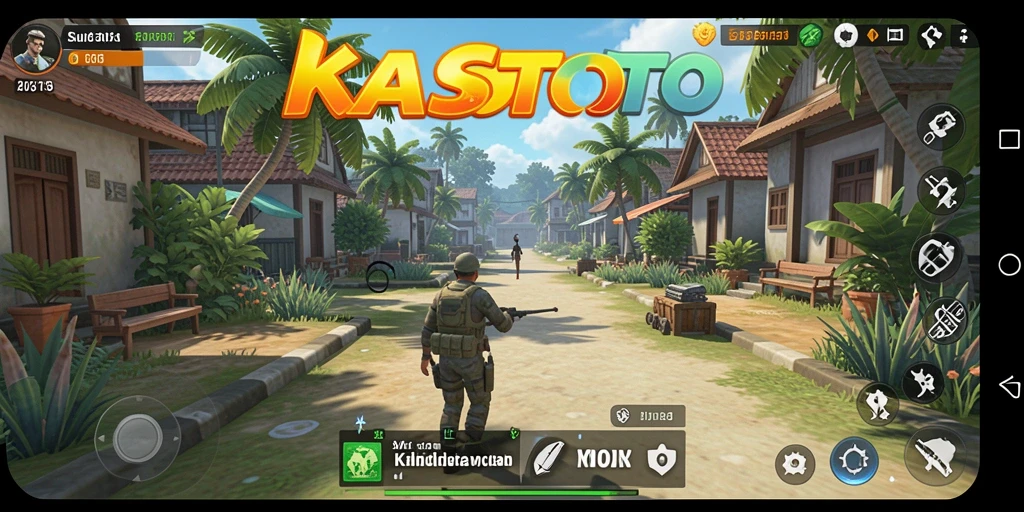 Tangkapan layar gameplay KASTOTO yang menunjukkan dunia simulasi yang realistis.