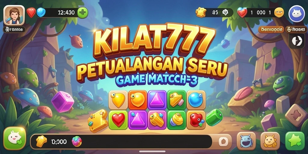 Screenshot KILAT777 menampilkan aksi gameplay Match-3 yang seru.