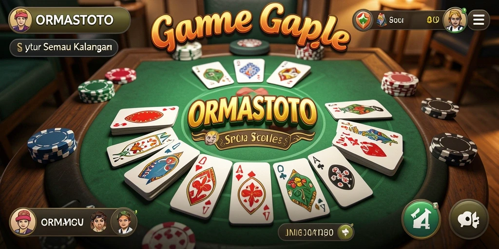 Tampilan gameplay seru dari ORMASTOTO saat bermain Gaple.