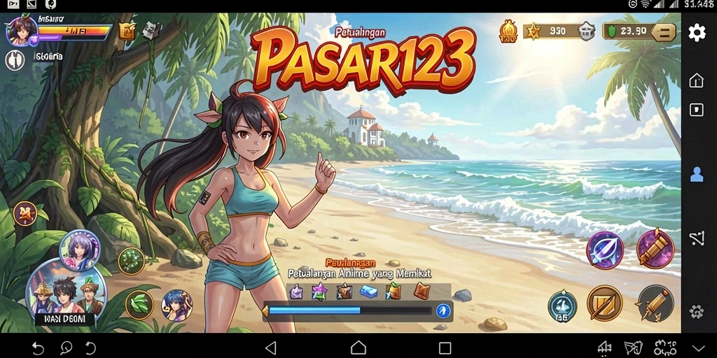 Tampilan gameplay seru dan penuh warna dari PASAR123.