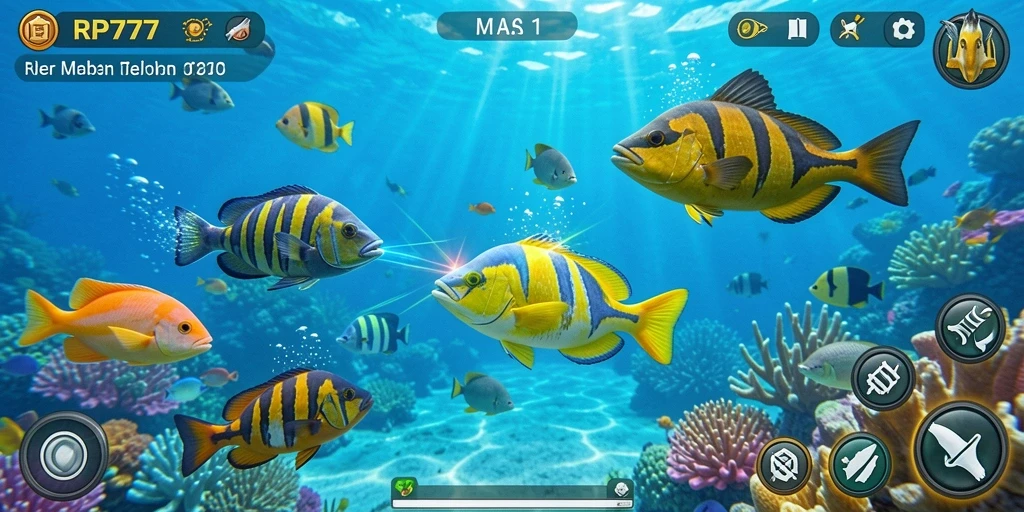 Gameplay seru dari game Tembak Ikan RP777.