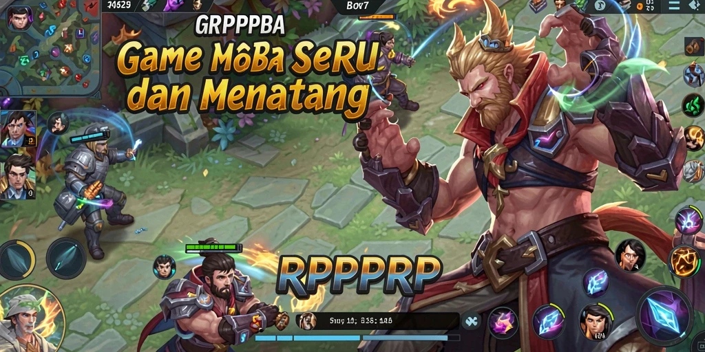 Tangkapan layar dari aksi seru dalam game MOBA RPRPRP.