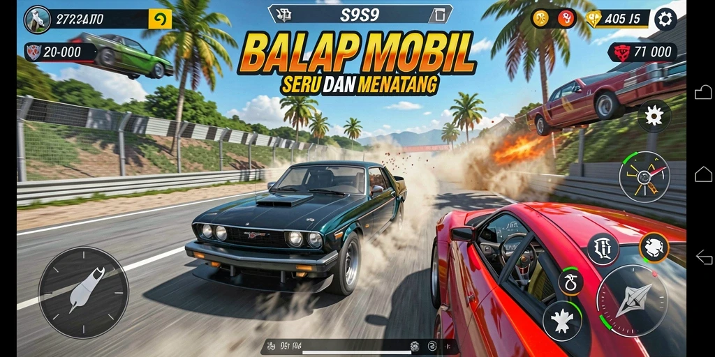 Gameplay S9S9 yang mendebarkan dalam balapan mobil.