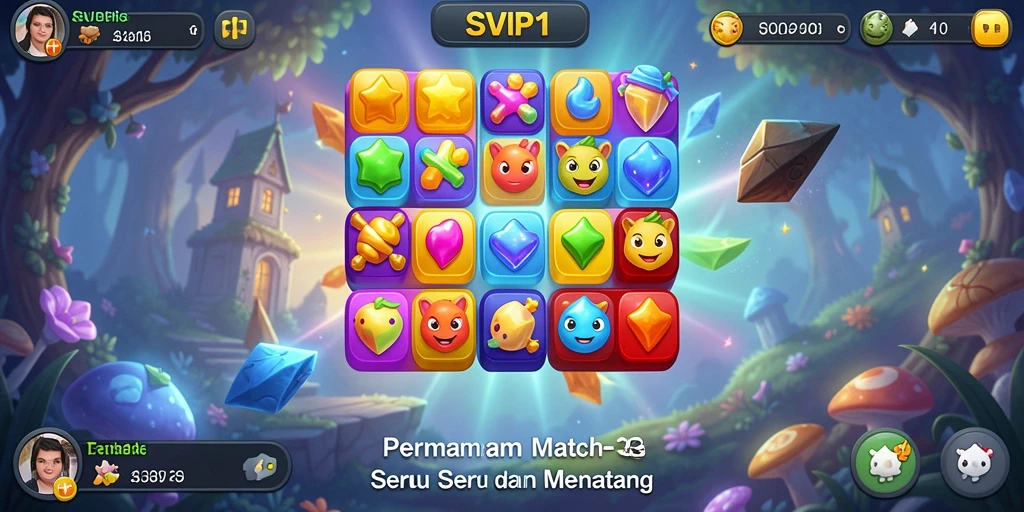 Screenshot gameplay SVIP1 yang menarik dengan aksi Match-3.