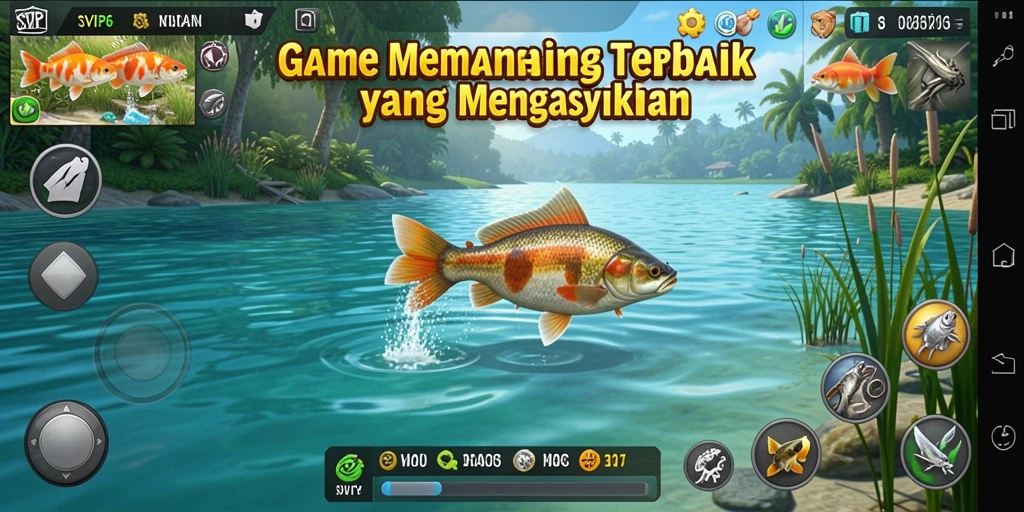 Tampilan gameplay menarik dari SVIP6 saat memancing ikan.