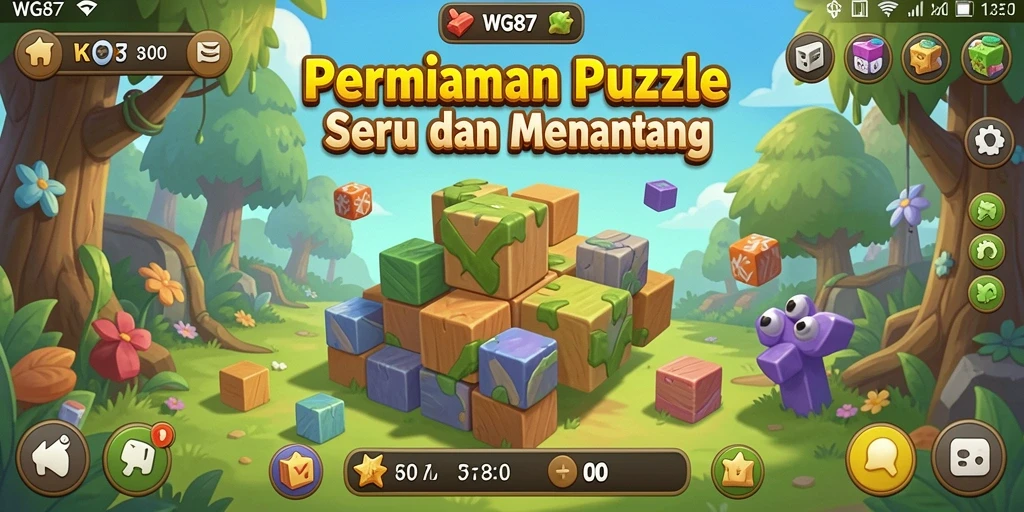 Tampilan gameplay WG87 yang penuh warna dan menantang.