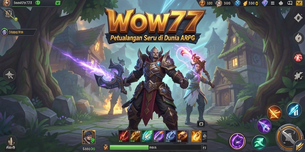 Tangkapan layar menunjukkan pertempuran seru dalam game ARPG WOW77.