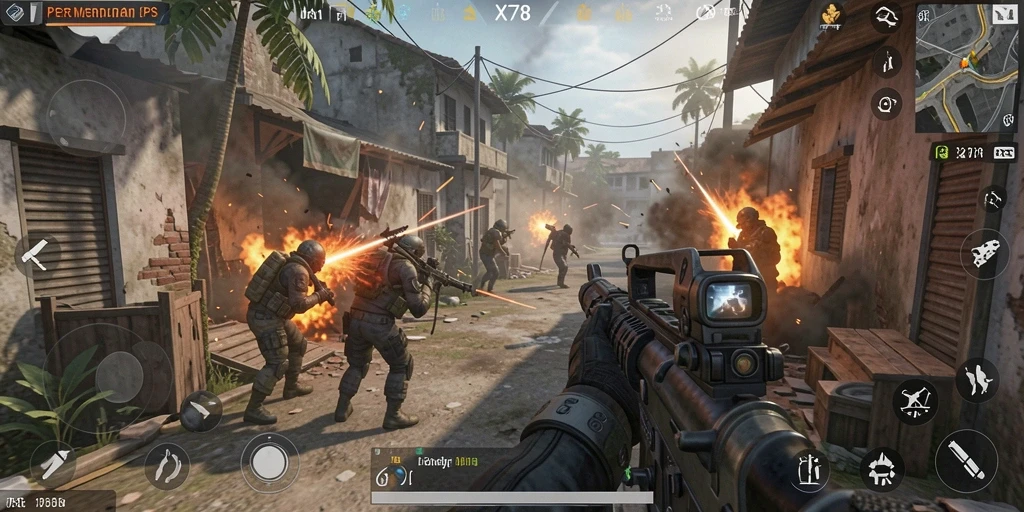 Gameplay penuh aksi dalam X78 dengan grafis menakjubkan.