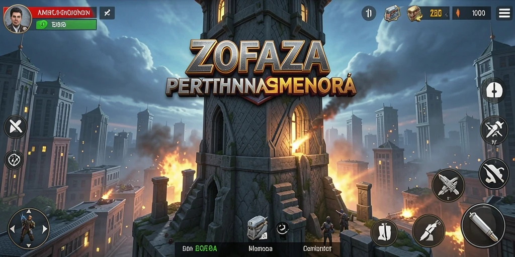 Tampilan menegangkan dalam permainan Tower Defense ZOFAZA.
